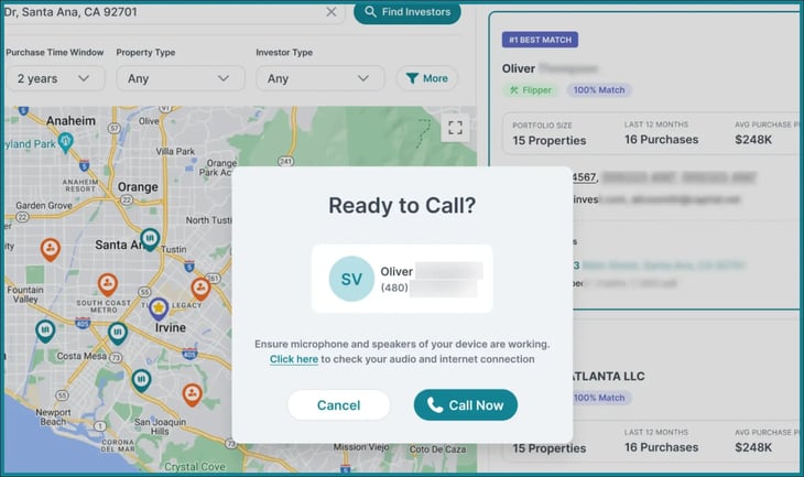 Click to Dial using Investor Outreach