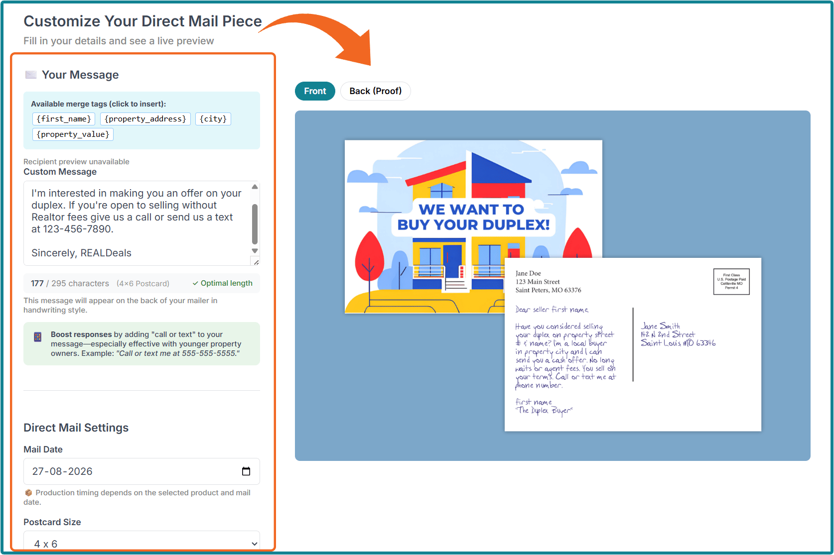 Customize a Single Send Piece