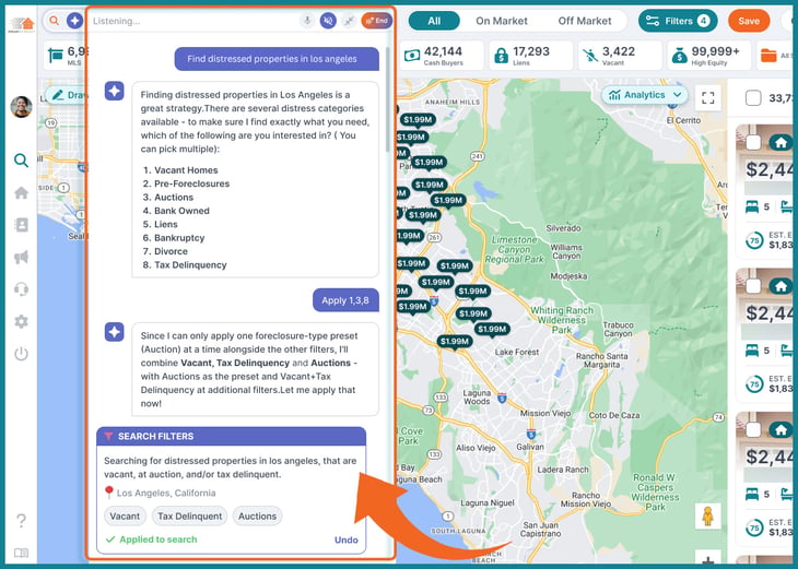 Transparency is Every search vis AI Search in PropStream