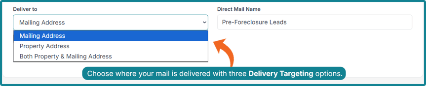 Delivery targeting options - Direct mail