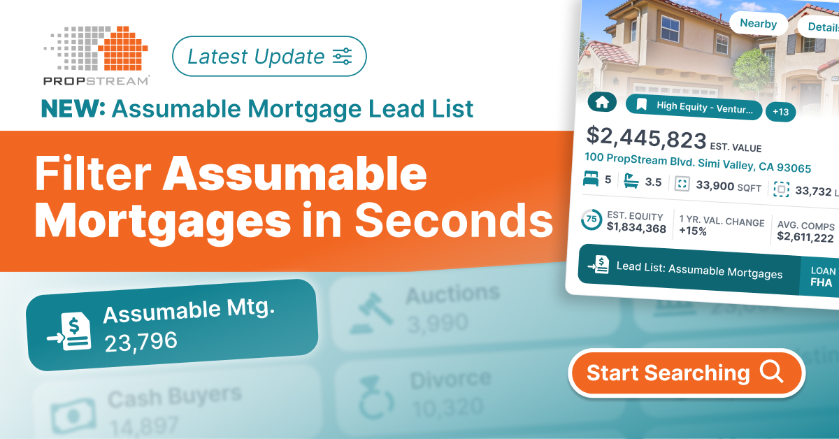 Explore Assumable Mortgages Lead List (Search & My Properties)