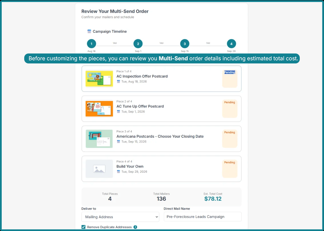 Multi send review