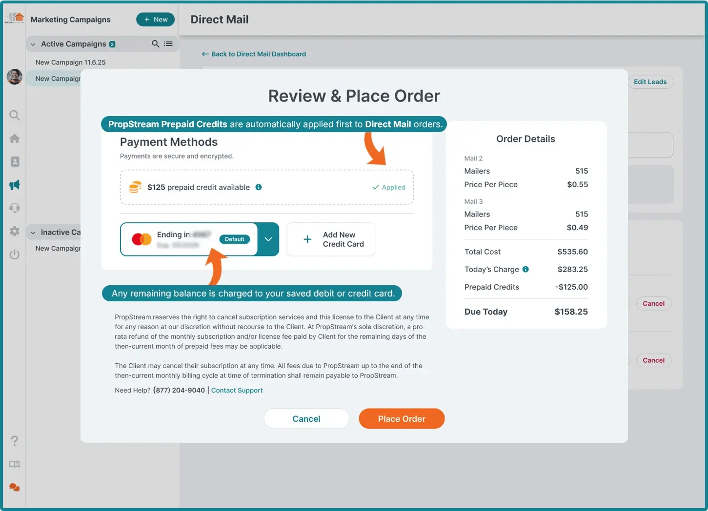 Placng a Mulit Send Order