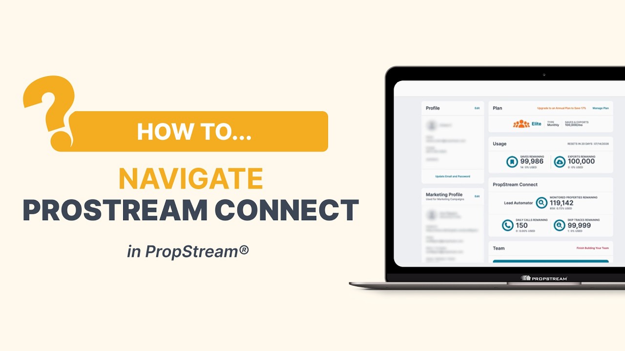 how to navigate propstream connect