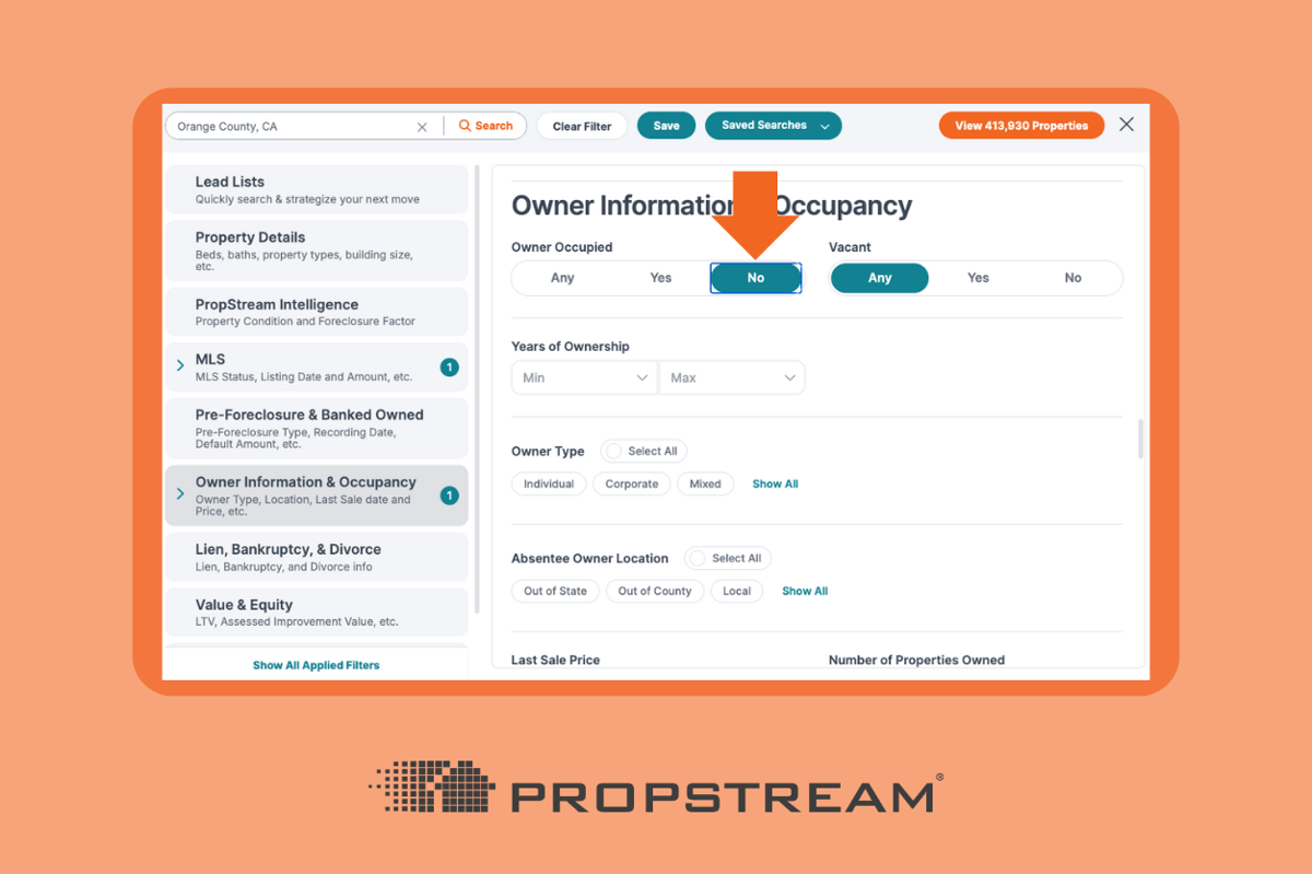 How To Find Absentee Owners with PropStream