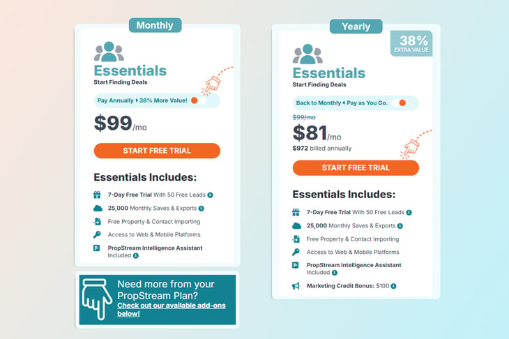 PropStream Essentials Plan 2026