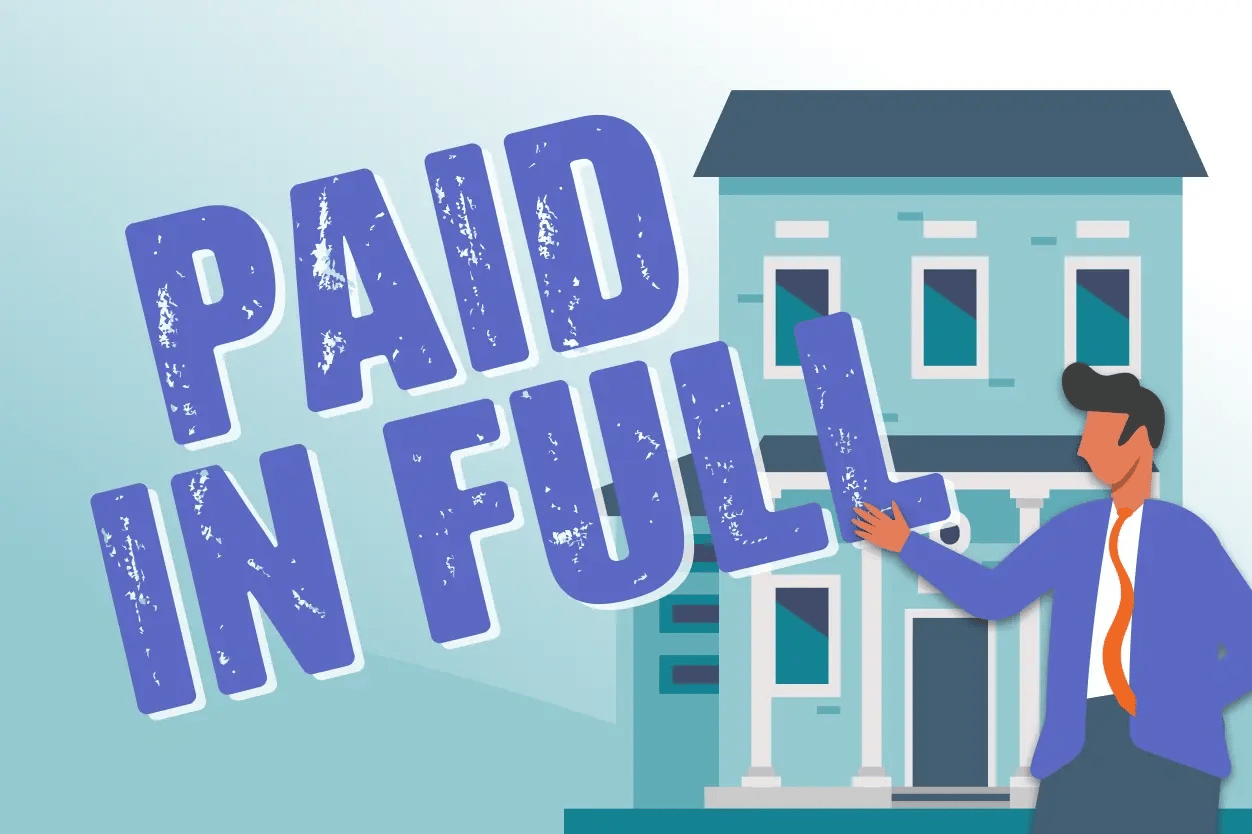 a visual emphasizing a property with a zero mortgage balance.