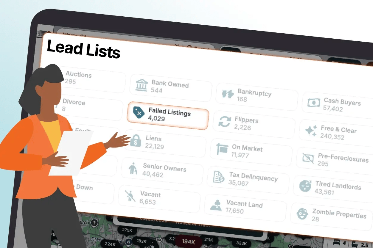 Image showing PropStream's Failed Listings Leads list