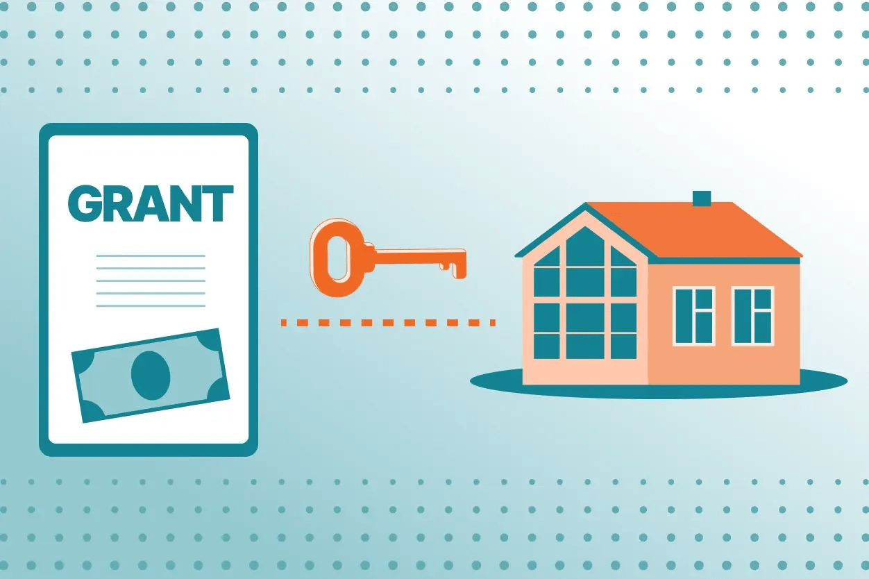 a visual of a grant acting as a key that unlocks access to a real estate investment opportunity.