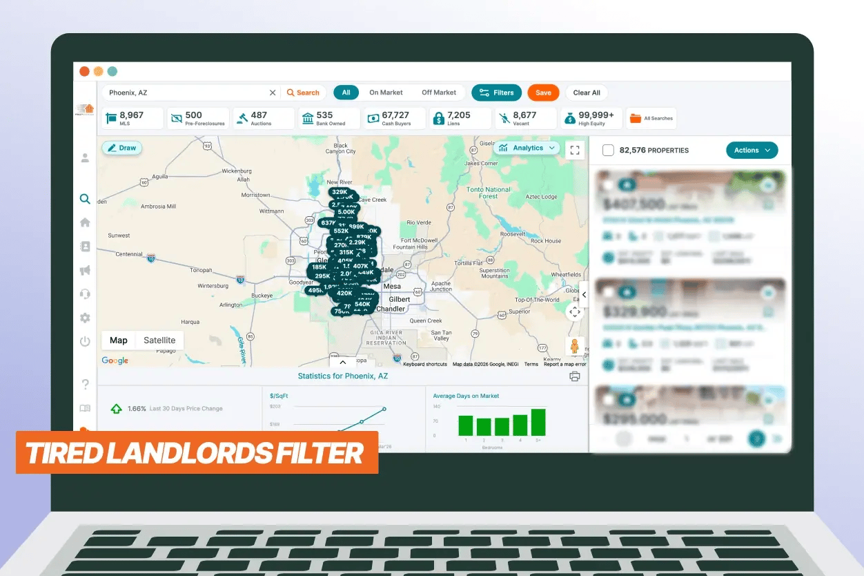 tired land lords- leads on PropStream, Phoenix Arizona