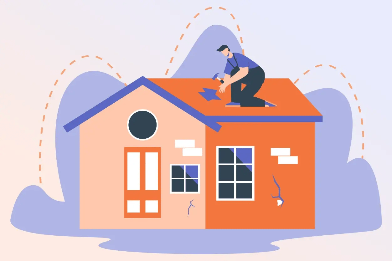 a property showing signs of distress