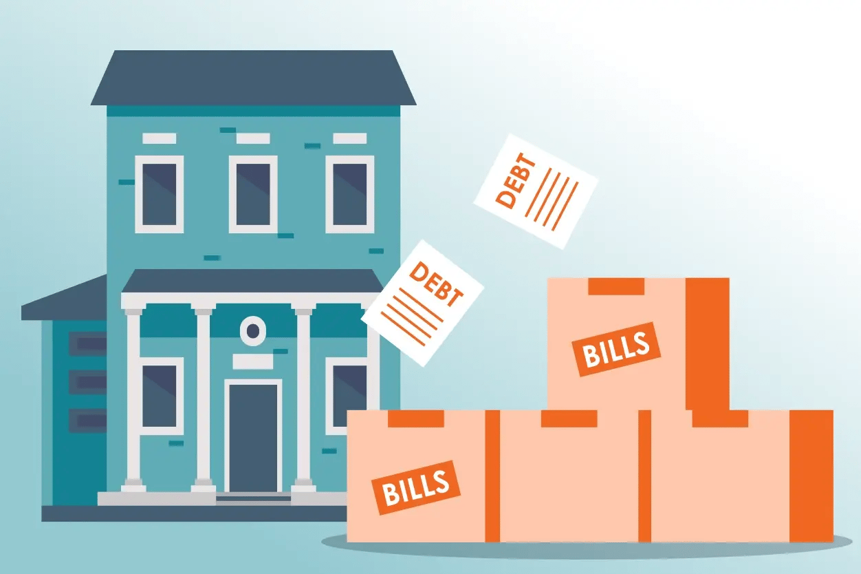 pile of bills showing tax delinquency