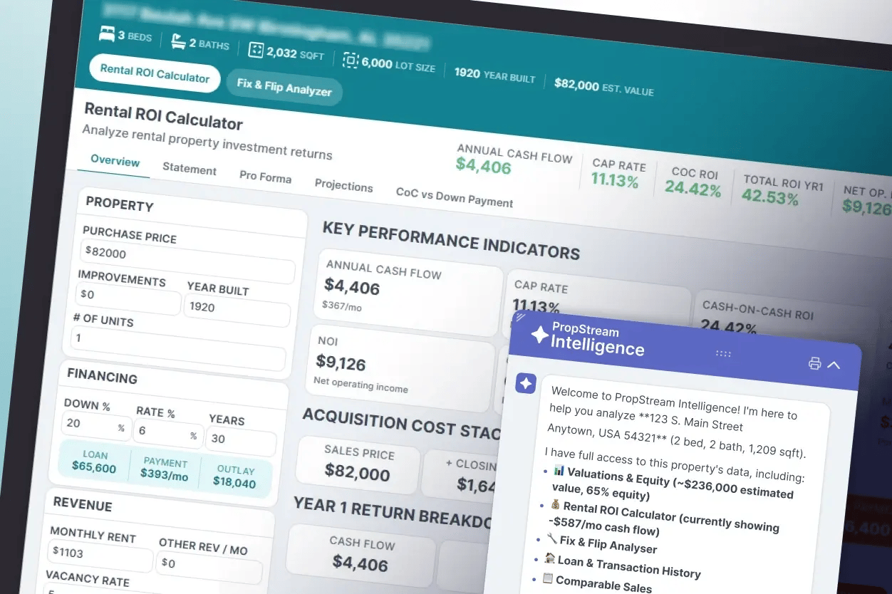 rental roi calculator - PropStream