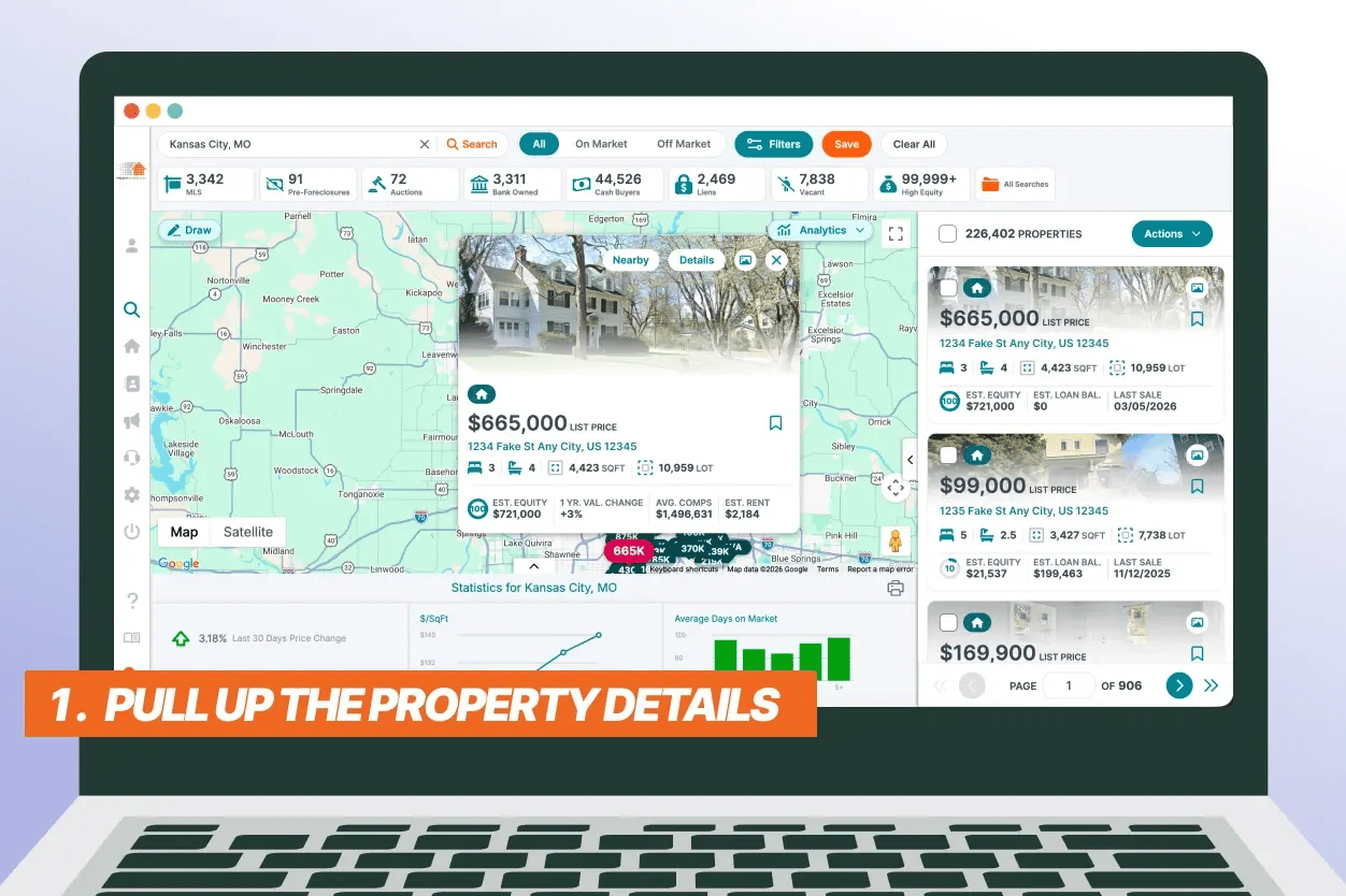 property details - propstream page