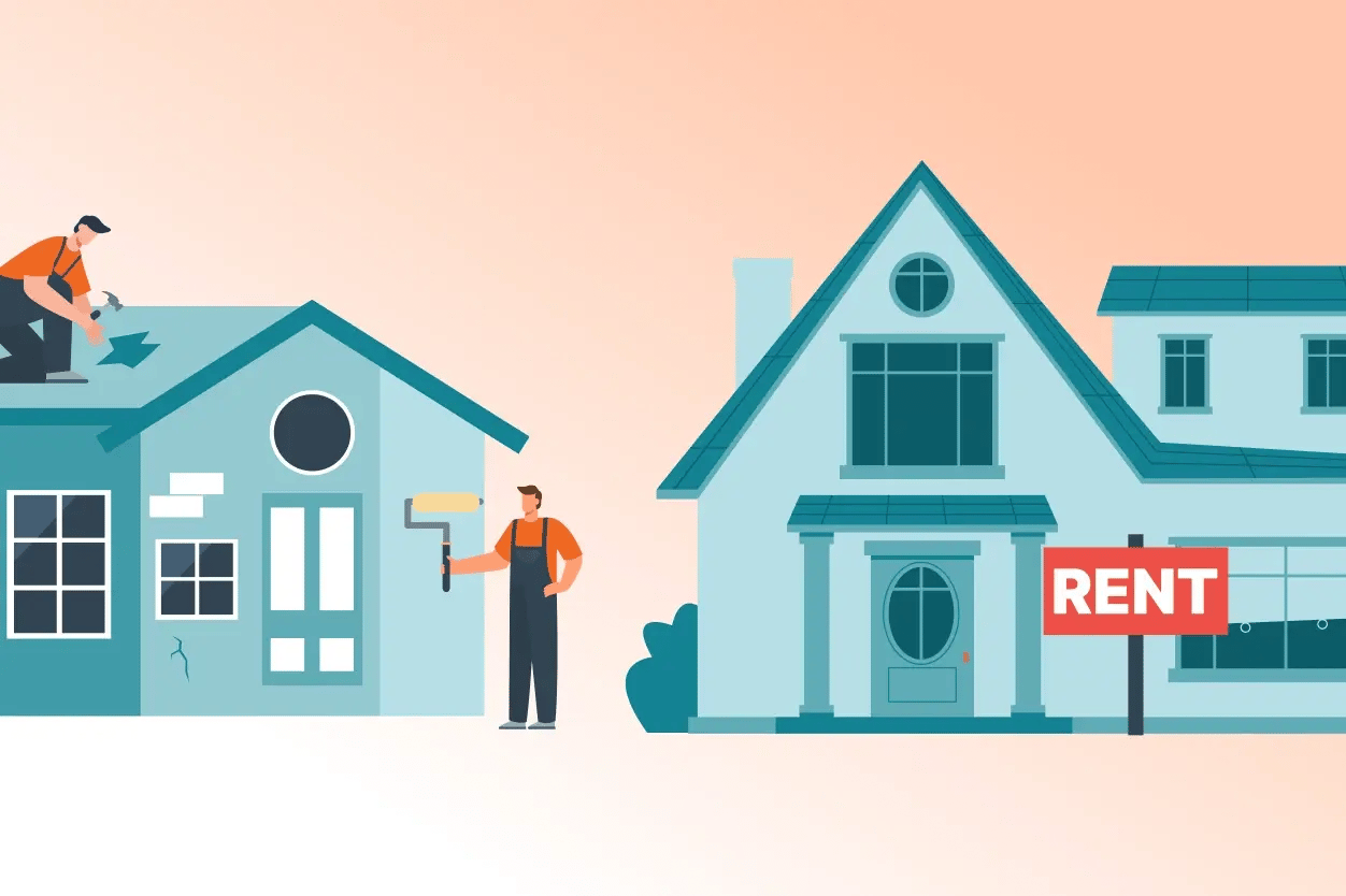 Rental property and Fix and Flip property side by side